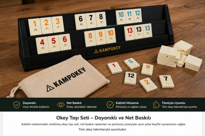 Okey Taşı Seti – Dayanıklı ve Net Baskılı